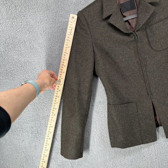 Divina Italian Blazer Wool Blend Size 8 Brown - Picture 5 of 16